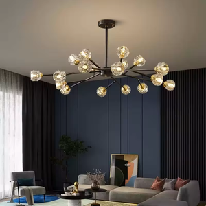 Lámpara Colgante de Decoración para Interiores, Sala de Estar, Dormitorio, Restaurante, Iluminación Moderna de Metal para Hoteles, Villas, Lofts, Lámpara Colgante de Cristal - Product Image 2