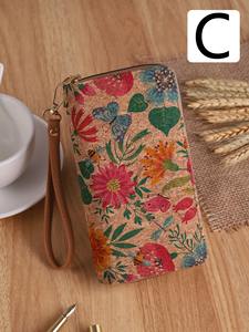 Toptan çok fonksiyonlu uzun fermuar debriyaj Retro bayanlar cüzdan moda lüks mantar telefon kartı tutucu kredi kartı tutucu çanta - Product Image 5