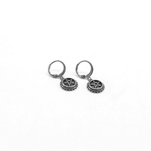 Yunnique Boucles d'oreilles pendantes à la mode en argent tibétain, design géométrique en forme d'étoile pour hommes et femmes - Product Image 3