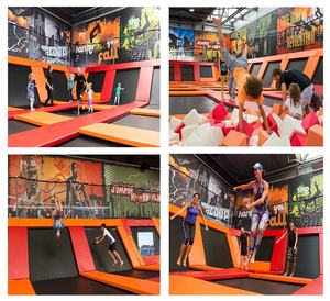 Parc de trampoline extérieur professionnel commercial de petite taille rectangulaire avec bungee bounce et <span class=keywords><strong>ninja</strong></span> <span class=keywords><strong>warrior</strong></span> - Product Image 2