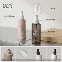 Flacon pulvérisateur en plastique PET dégradé de 150 ml pour soins de la peau, tonique, sérum, shampoing, lotion, avec pompe à brume fine, emballage cosmétique