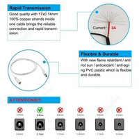 Câbles d'extension DC chauds 0,5/1/2/3/5/10m 5,5mm 2,1mm 5V 12V 3A 5A Prise DC Mâle/Femelle IP20 pour Bande LED et Caméra CCTV