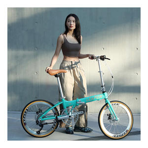 Jeu de roues de tréfilage en alliage d'aluminium <span class=keywords><strong>9</strong></span> <span class=keywords><strong>vitesses</strong></span>, frein à disque de 22 pouces, vélo de ville pliable avec pédales pliables pour adulte adolescent - Product Image 1