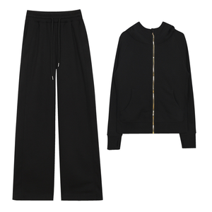 طقم يوجا شتوي للنساء، ملابس رياضية عادية، هودي بسحاب كامل، سترة للجري، بنطلون جري نسائي عالي الخصر وناعم - Product Image 3