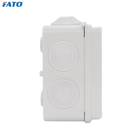 FATO Boîte de Jonction en Plastique ABS IP65 avec Bouchon en Caoutchouc Boîtier Étanche Boîte à Bornes de Distribution Extérieure