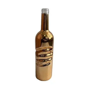 Electroplate 750ml 700ml 500ml Vodka Brandy Rum Gin Glass Bottles With Cap Cork For Wine Spirit Liquids Glass Bottle