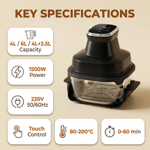 Grande friteuse à air nouvelle génération avec écran LED, double friteuse à air, facile à nettoyer, haute qualité, 1500 W, friteuse à air électrique KA20026 - Product Image 1