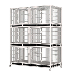 Pet <b>Cage</b> Iron Small Animals Houses 3-Storey 6-Door Breathable Square-Tube Steel Wire Solid Push-Up Closure Customized Size Color - Product Image 1