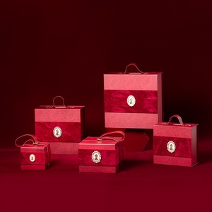 Jjoywood sang trọng cầm tay Hộp quà tặng tinh vi da lộn và ren lấy cảm hứng từ thiết kế lý tưởng cho đám cưới và những dịp đặc biệt. - Product Image 2