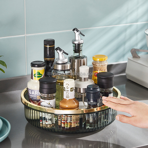 Organizador cosmético de escritorio de mano multifuncional con tocadiscos <span class=keywords><strong>Lazy</strong></span> <span class=keywords><strong>Susan</strong></span> giratorio de 360 grados al por mayor para especias de cocina - Product Image 4