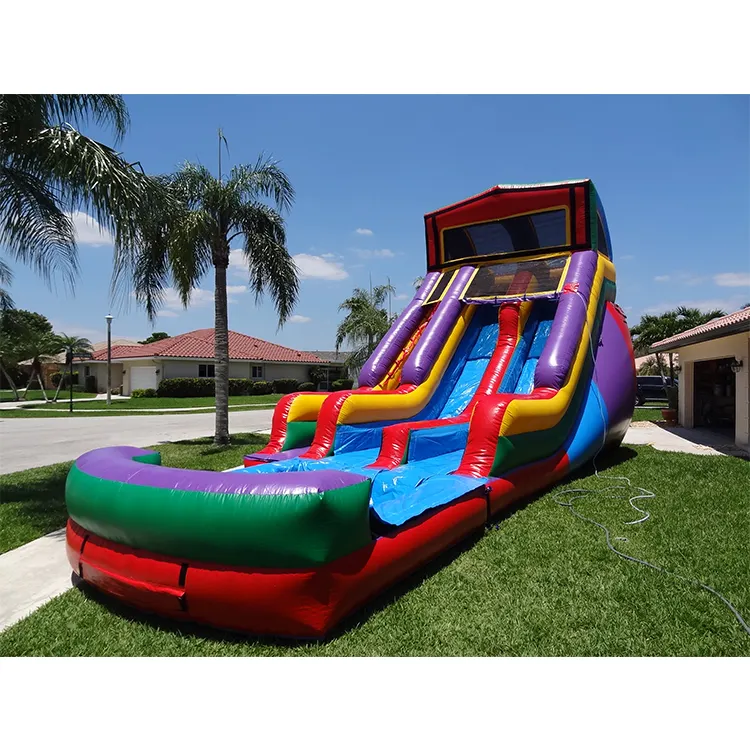 New Style China Factory Customized Kids And Adult Size Slide With Swimming Pool Inflatable Water Park For Sale