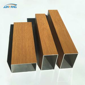 Benutzer definierte 6000er Serie Aluminium Extrusion Holzmaserung Gedruckte Büro trennwand Quadratische Hohlrohr Aluminium profile - Product Image 3