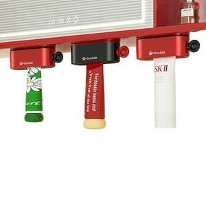 Drbasket <b>Toothpaste</b> <b>Dispenser</b> Magnetic Wall Mounted Red Black Cylindrical Bathroom Storage Holder - Product Image 5