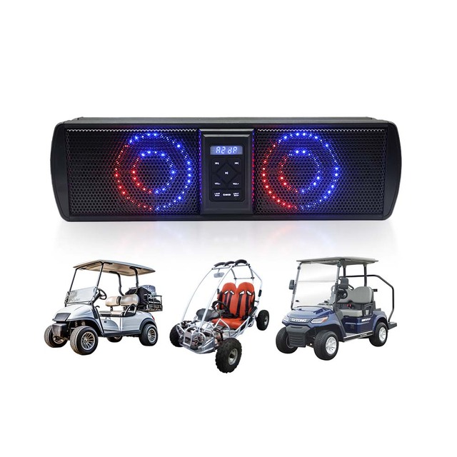 17 Inch ATV UTV Golf Cart SoundBar with RGB Lighting IP65 4-Speaker for 1.75" to 2" Roll Cage