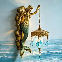 Ornement mural vintage en résine, sculpture 3D de sirène et fée, applique murale ange antique européenne à suspendre pour chambre, café, décoration intérieure