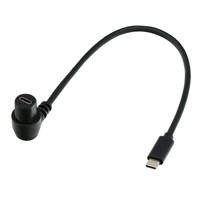 Cable de Extensión USB-C de 0.3m, 90 Grados, Montaje Empotrado, Macho a Hembra, Transferencia de Datos a 20Gbps, 4K60HZ, PD100W