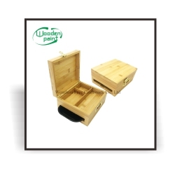 Natural Wooden Bamboo <strong>Herb</strong> Stash <strong>Box</strong> with Rolling Tray Smell Proof Desk Storage Accessories Kit Wood Case - Product Image 5