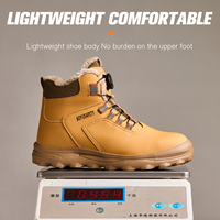 Bottes de travail d'hiver OEM avec embout en acier, légères, respirantes, anti-écrasement, style sport/jogging, mi-montantes, unisexe, en daim et toile