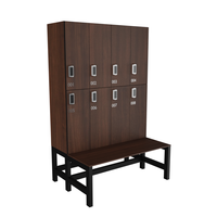Armoire de rangement pour étudiants en HPL grain de bois massif Offre Spéciale avec serrure RFID pour casiers de centre de fitness d'école universitaire