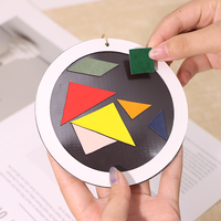 Nouveauté : Jeu de puzzle magnétique portable en cuir PU pour enfants, porte-clés pour les voyages