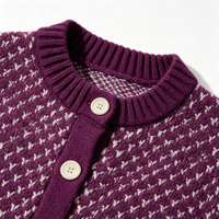 Cardigan en tricot jacquard grande taille brodé, avec poignets côtelés, vêtement d'extérieur tricoté, personnalisé pour femme, directement de l'usine