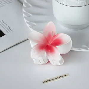 Wholesale Spring Summer Beach Vacation New Ins Beautiful Plumeria Flower Hair Claws Women Hibiscus Hawaiian Frangipani Hair Clip