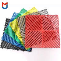 Tapis de sol en vinyle pour garage, en grille modulaire antidérapante en plastique PP robuste, pour atelier de lavage de voitures, entrepôt, salle d'exposition
