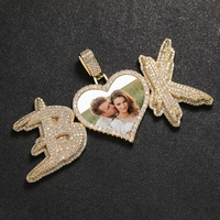 Collier de nom initial personnalisé de Style Hip Hop pendentifs bijoux en laiton avec des pierres de Zircon pour les Couples pour les fêtes