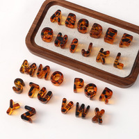26 Perles Acryliques à Grand Trou, Lettres Anglaises, Motif Léopard, pour DIY, Chaînes de Téléphone, Sacs, Vêtements, Accessoires, Pendentifs et Décorations