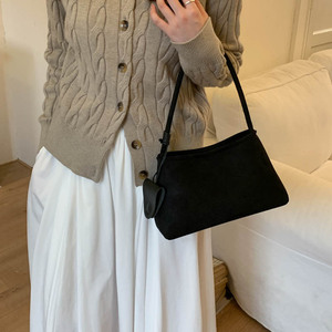 Nouveau Sac à Bandoulière Femme en Faux Daim Doux Imprimé Léopard Couleur Unie Style Vintage – Sac à Main Tendance pour le Travail - Product Image 4