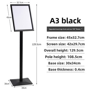 Đứng miễn phí thân thiện với môi xoay dấu hiệu Áp phích đứng điều chỉnh chiều cao A3 kích thước cho kim loại xây dựng cho doanh nghiệp - Product Image 6