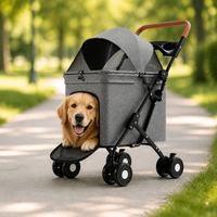 Poussettes pour chiens de grande taille, capacité de charge de 40 kg, cadre en acier carbone, tissu Oxford 300D, poussette pliable pour chien OEM