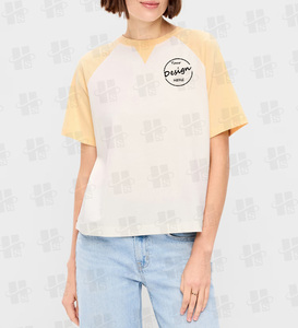 T-shirts blancs personnalisés de haute qualité pour femmes sérigraphie coton modal <span class=keywords><strong>col</strong></span> en <span class=keywords><strong>V</strong></span> 3/4 manches raglan t-shirt pour femmes avec votre logo - Product Image 4