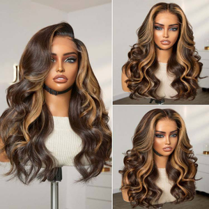 Pelucas Ombra HD con Frente de Encaje Francés Transparente, Rizadas, Onduladas, Sueltas, 100% Cabello Humano Virgen, Sin Pegamento, Nudos Decolorados, para Mujeres Negras - Product Image 5
