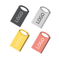 Flashdisk Mini Metal USB Thumb Pen Drive dengan Logo Custom Gratis, Clé USB 2GB-128GB, Memoria USB Kreatif, Personalisasi, Grosir
