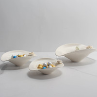 Nampan Sajian Cokelat Keramik Batu Alam Ramah Lingkungan Gaya Nordik Modern Mewah, Mangkuk Buah Motif Bunga Mawar Buatan Tangan, Elegan untuk Rumah