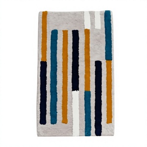 Tapis de bain de style américain, coloré, floral, écologique, de haute qualité, en coton doux et absorbant, fabriqué à la machine - Product Image 1