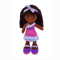 Poupée en peluche fille noire multi-tenues, poupée de chiffon ethnique noire, cadeau d'anniversaire doux pour enfants et filles