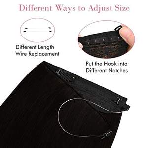 FUJIA Extensions de cheveux en fil invisible avec bandeau transparent Taille réglable Clips sécurisés amovibles dans les cheveux secrets ondulés bouclés - Product Image 3