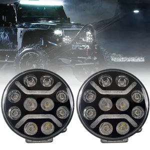 En Stock 120W 12V 24V Slim Led luz de conducción luz auxiliar Led luces de conducción redondas 9 pulgadas para coche todoterreno