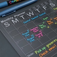 Calendrier magnétique transparent en acrylique pour réfrigérateur, planificateur mensuel personnalisé, design effaçable, décoration quotidienne pour cuisine et maison