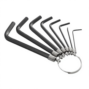 8pcs Industrial Hex L Allen <b>Key</b> Wrench Set with Keychain <b>Ring</b> Chrome Vanadium Steel Black Oxide Finish 1.5-6mm Sizes - Product Image 3