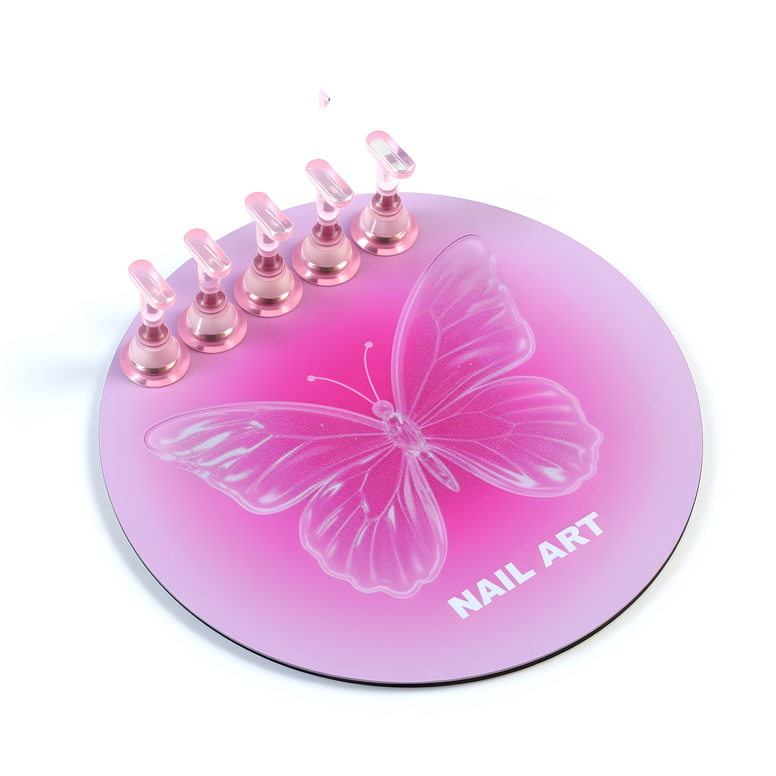 Papillon rond rose