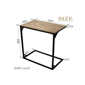 Mesa de sofá de madera en forma de C con cajón, Tobogán lateral para portátil debajo del sofá cama para sala de estar o uso en Hotel - Product Image 2