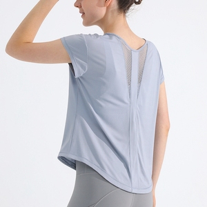 Camiseta de cuello redondo para mujer, camisetas deportivas de poliéster Spandex de alta calidad - Product Image 4
