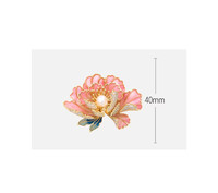 Bros bunga peony angin Cina enamel warna emas dan perak kepribadian Kelas tinggi berlian imitasi warna pabrik kustom