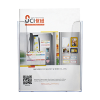 Boîte à dossiers magnétique en PVC A4, porte-revues mural, présentoir de prospectus, organisateur avec dos en métal robuste UCI