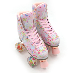 Patins à roulettes classiques pour femmes <span class=keywords><strong>Quad</strong></span> avec plaque en aluminium et roues en PU chaussures de patinage clignotantes - Product Image 3