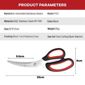 Diskon besar gunting dapur kustom tugas berat pisau baja tahan karat ramah lingkungan Ultra tajam PP + TPR menangani pemotong makanan kacang - Product Image 3