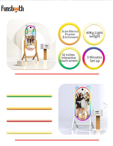 Giá Rẻ Hình Bầu Dục Đảng Ảnh Tự Sướng Nền Đám Cưới Khung Ma Thuật Miroir Kiosk Gương Ảnh Gian Hàng Đứng Máy Photobooth - Product Image 5